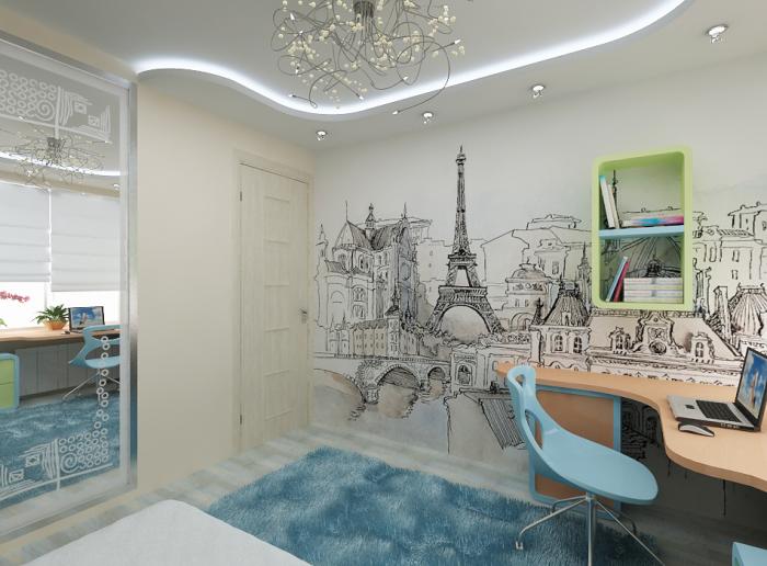 Фото комнаты для девочки-подростка в стиле Париж