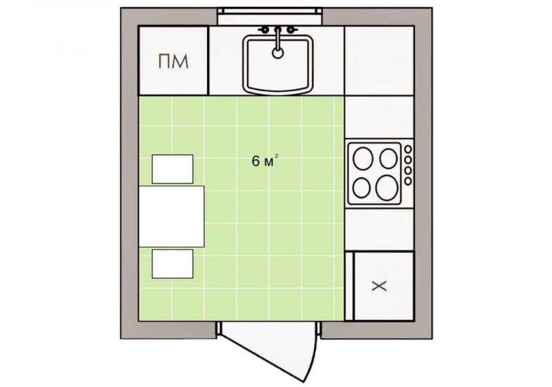 Обустройство кухни 6 кв.м. 3