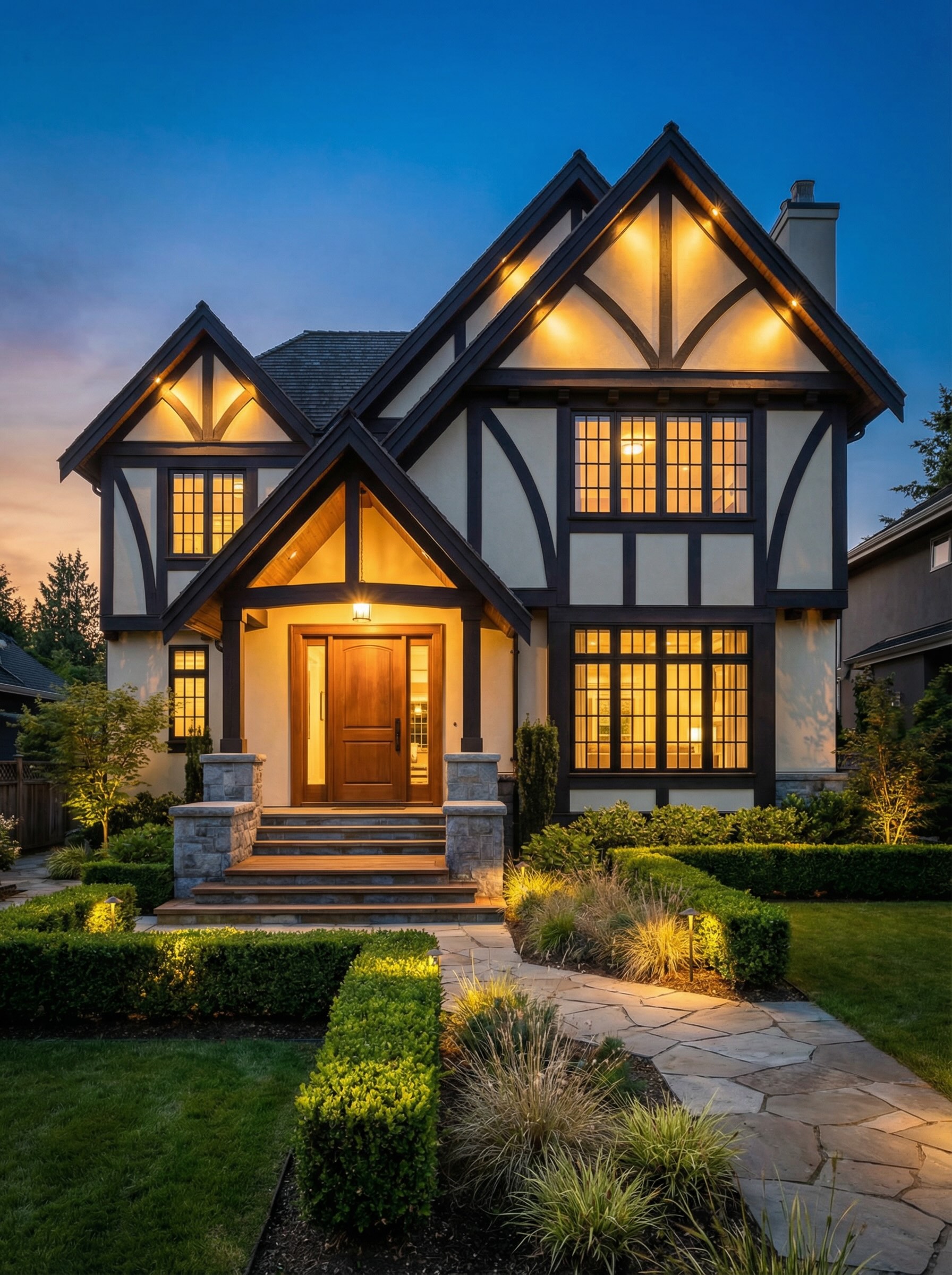 Фахверк и бетон: анатомия тренда на современный Тюдор