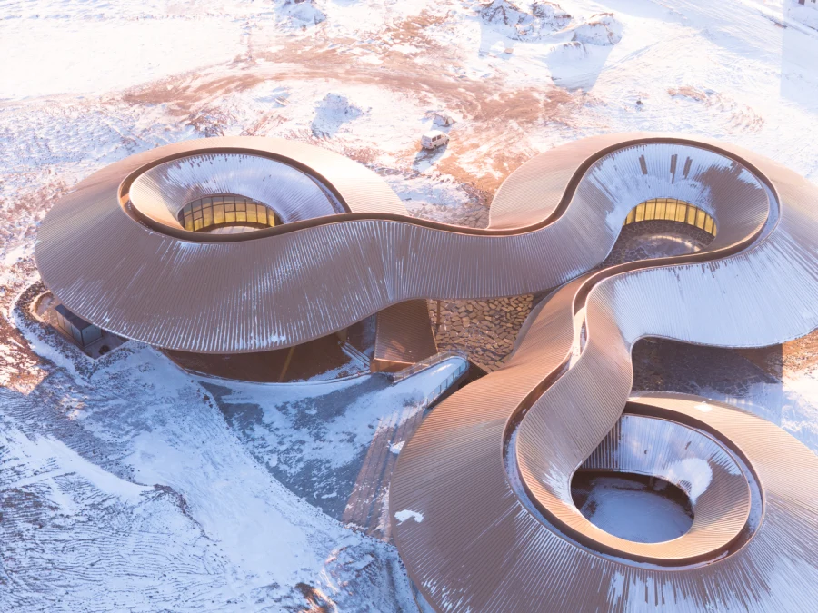 Центр для посетителей "Вулкан-Ин" в степи Силингол, Китай