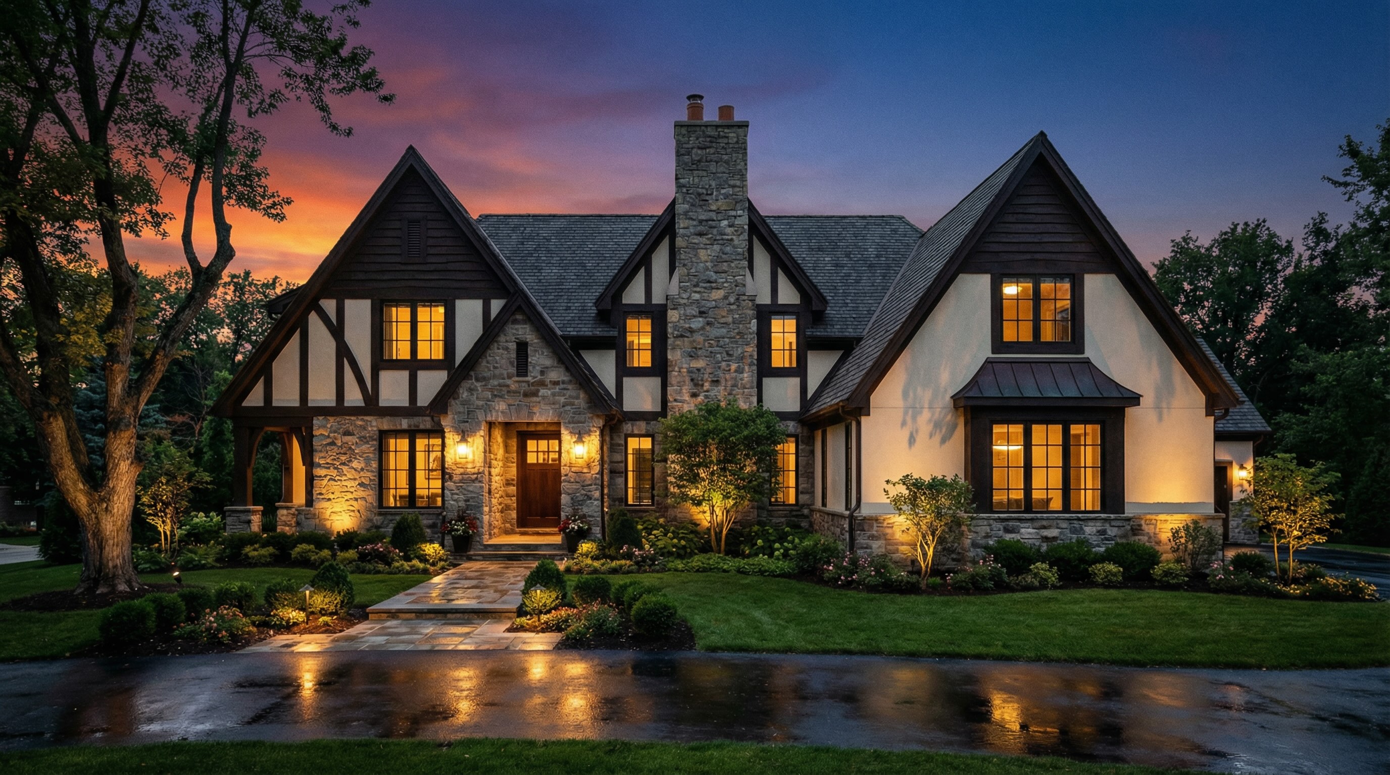 Фахверк и бетон: анатомия тренда на современный Тюдор