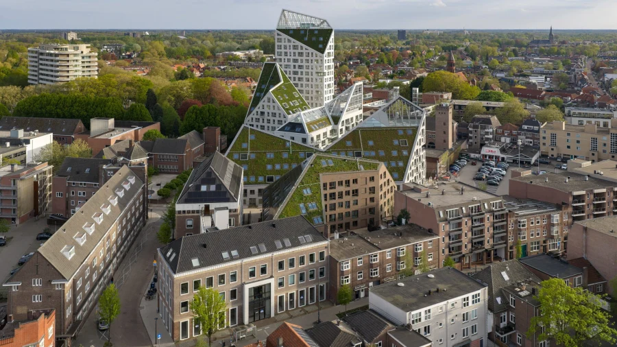 MVRDV завершает строительство дома в Эйндховене с угловатыми крышами
