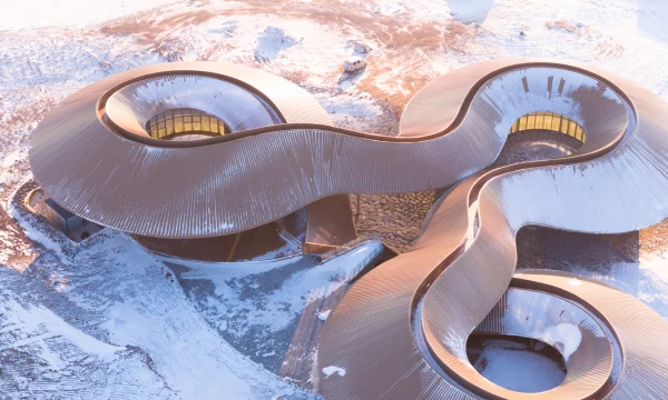 Центр для посетителей "Вулкан-Ин" в степи Силингол, Китай