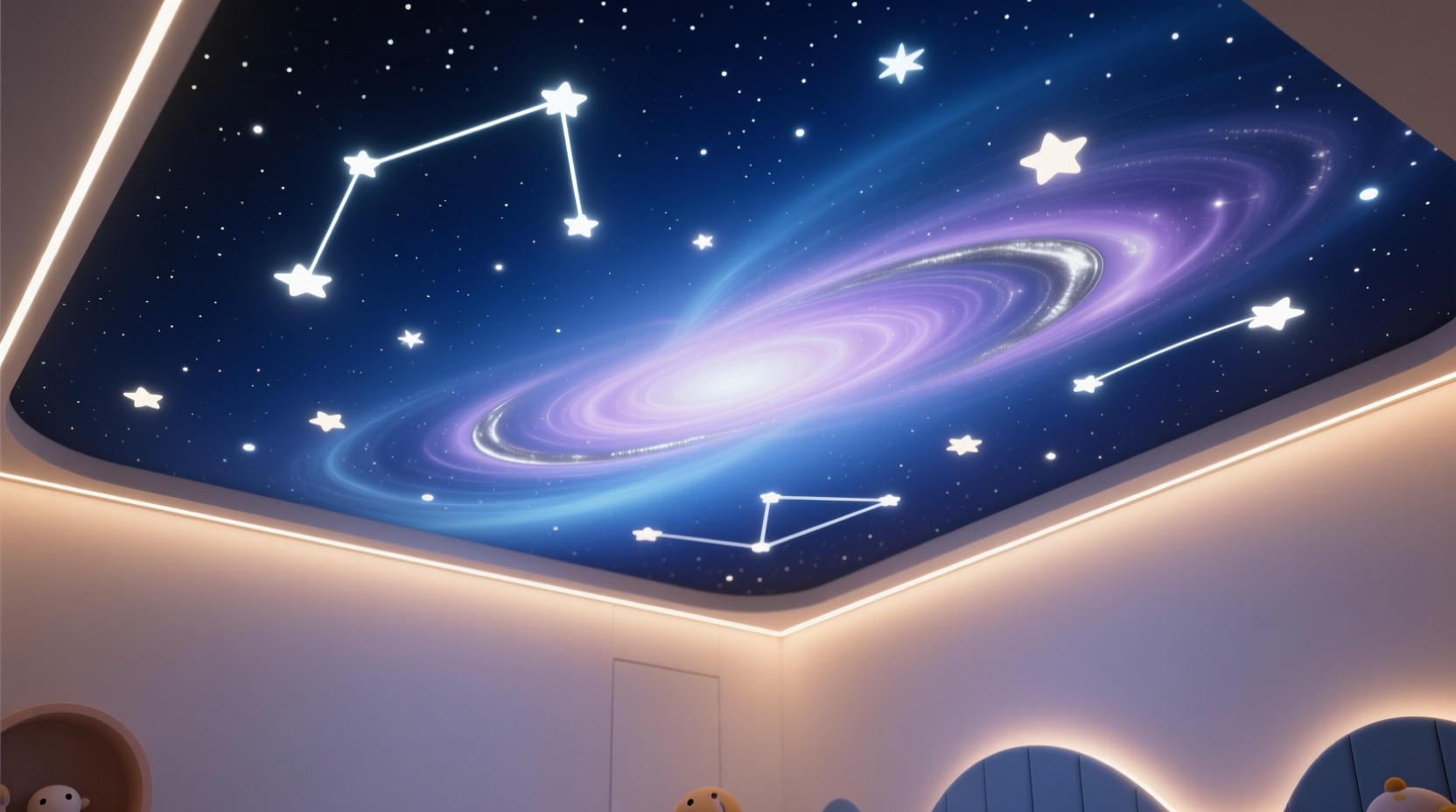 Магический дизайн: натяжной потолок в стиле звездное небо Магический дизайн: натяжной потолок в стиле звездное небо