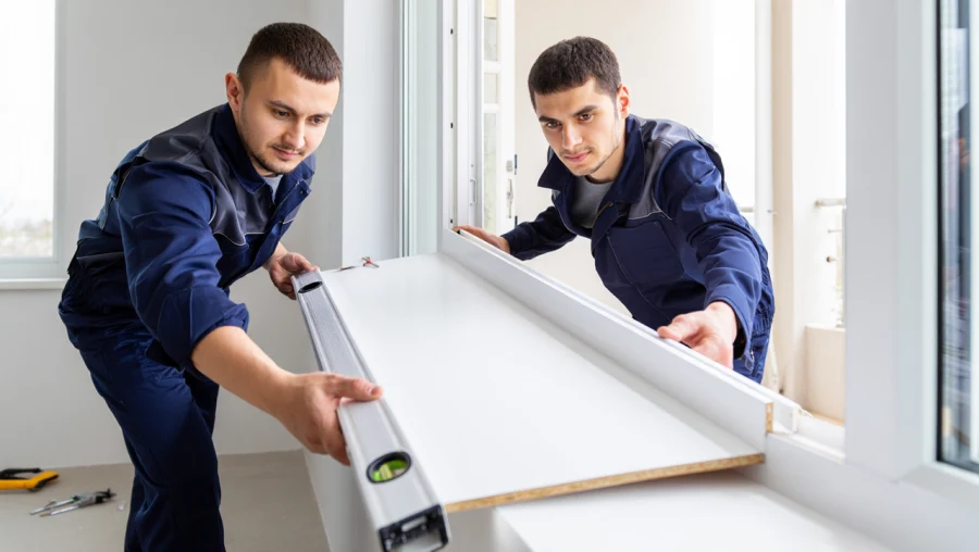 замена пластикового подоконника