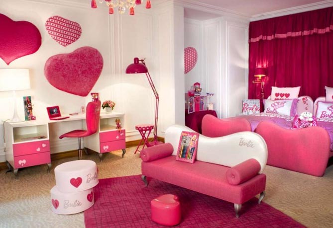Розовая детская спальня - фото