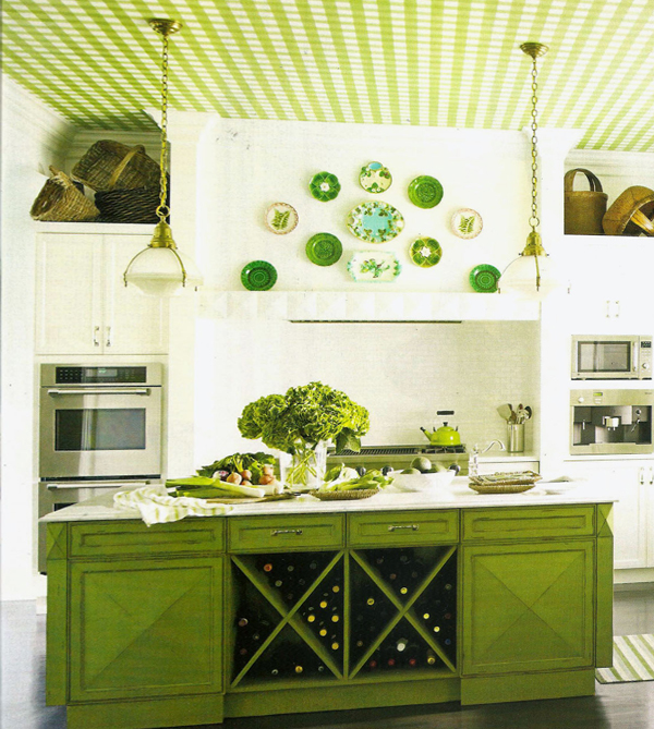 Мебель для кухни в зеленых тонах-2